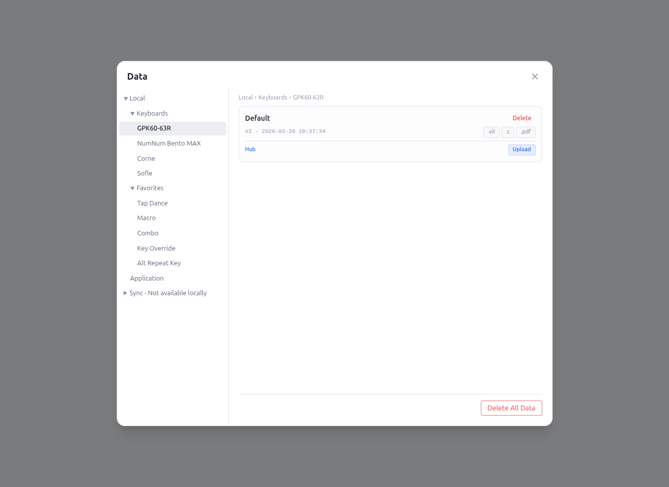 Data — Keyboard Saves