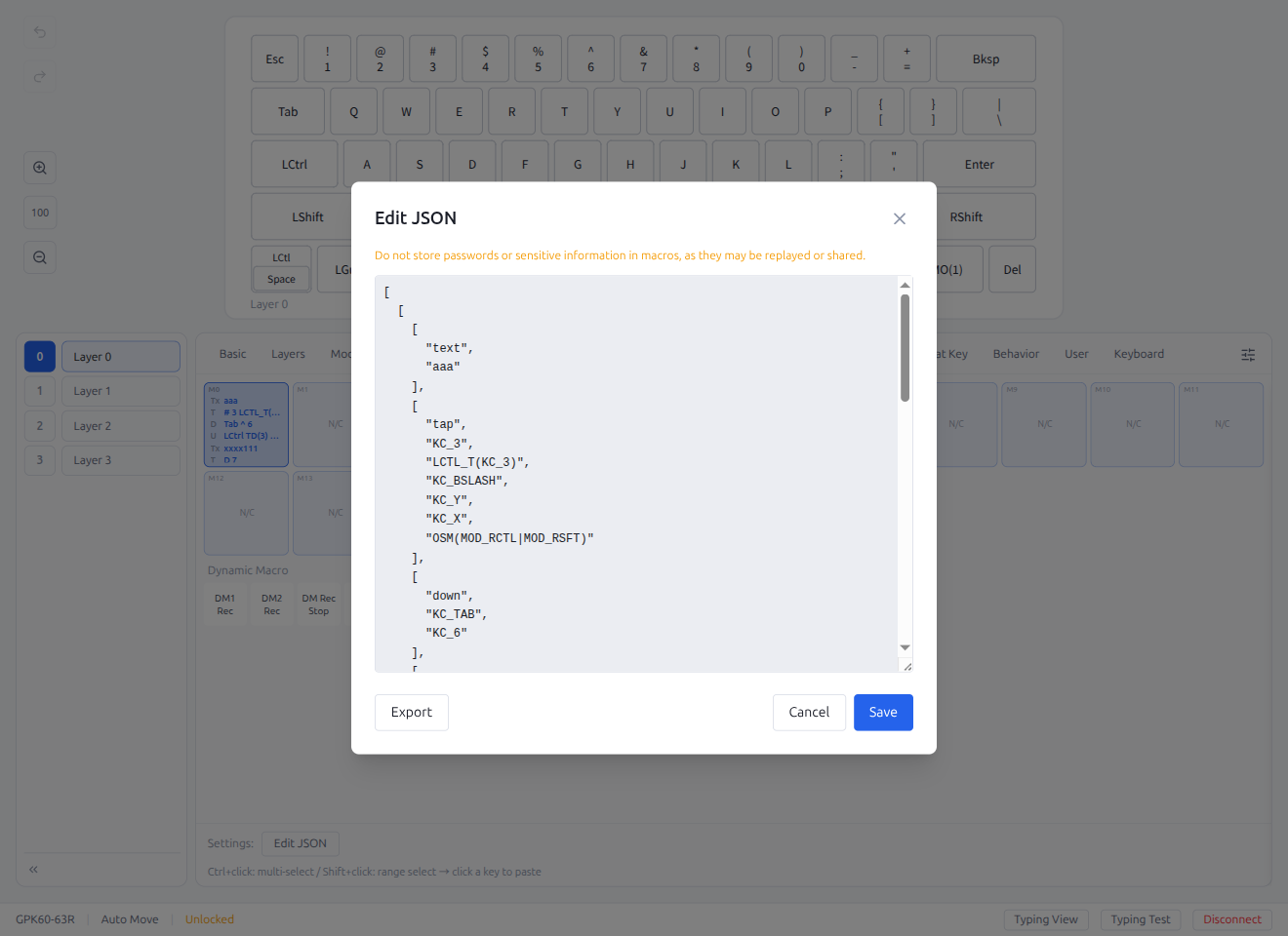 JSON Editor — Macro