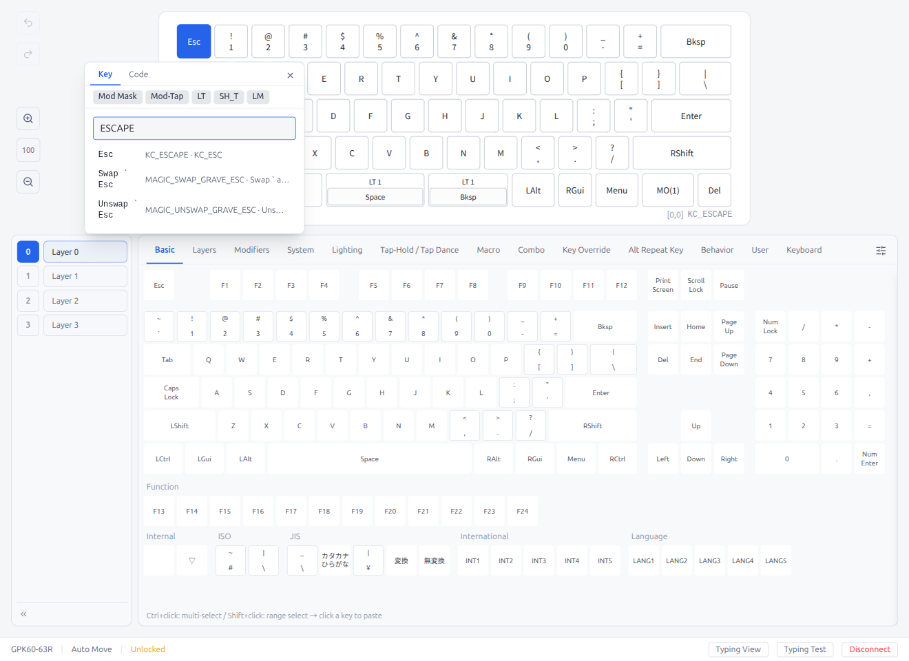 Key Popover — Key Tab