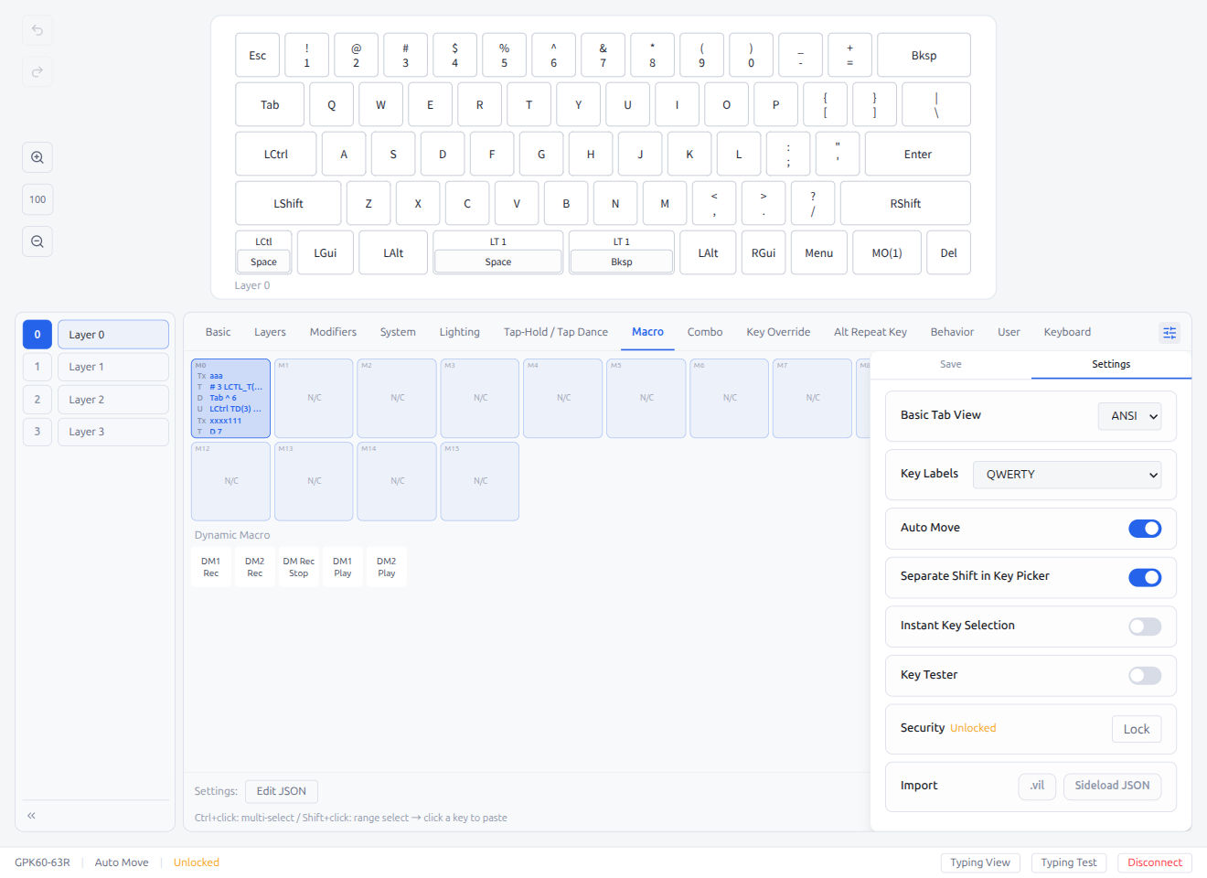 Overlay Panel — Settings