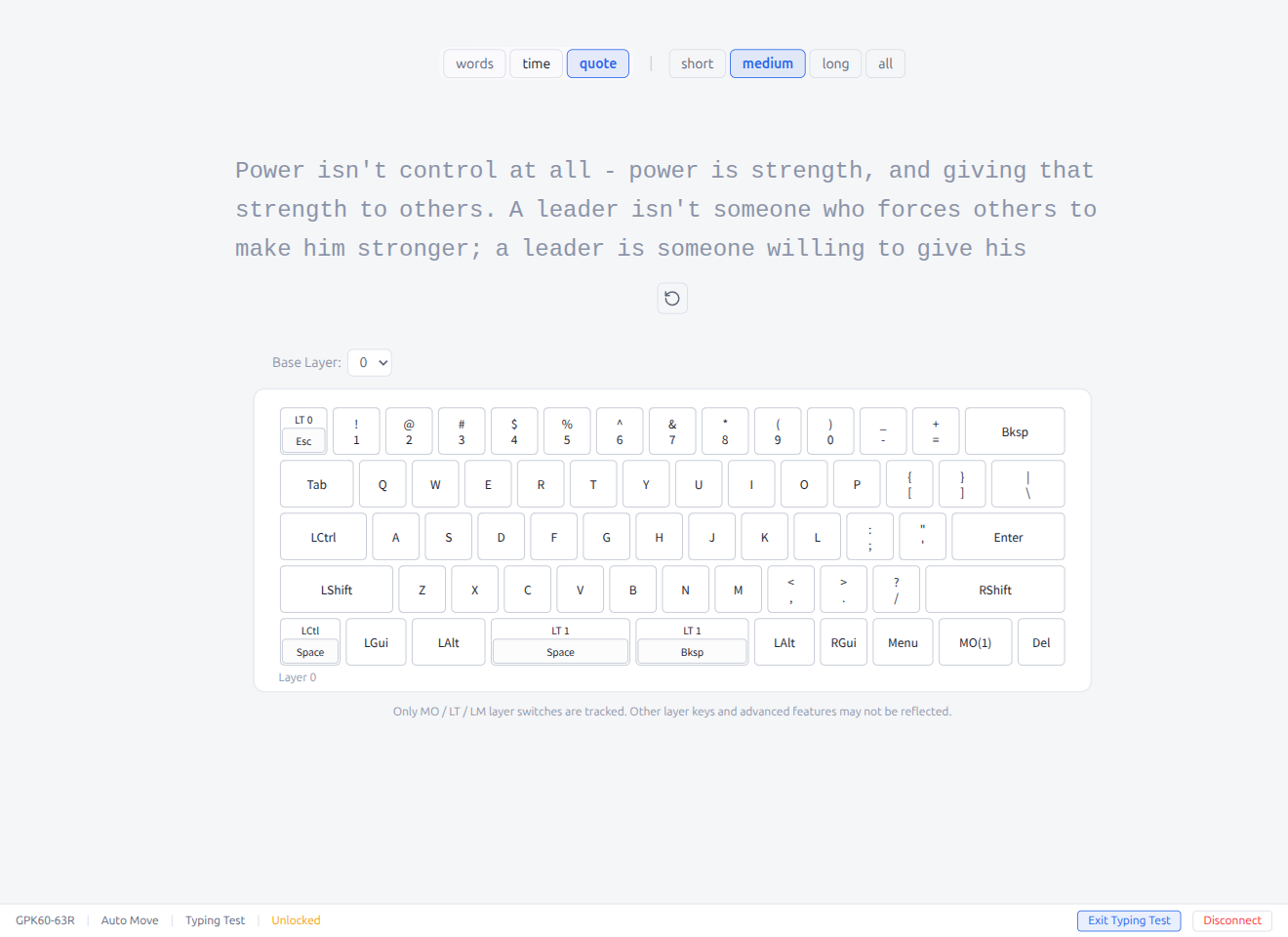 Typing Test — Quote Mode