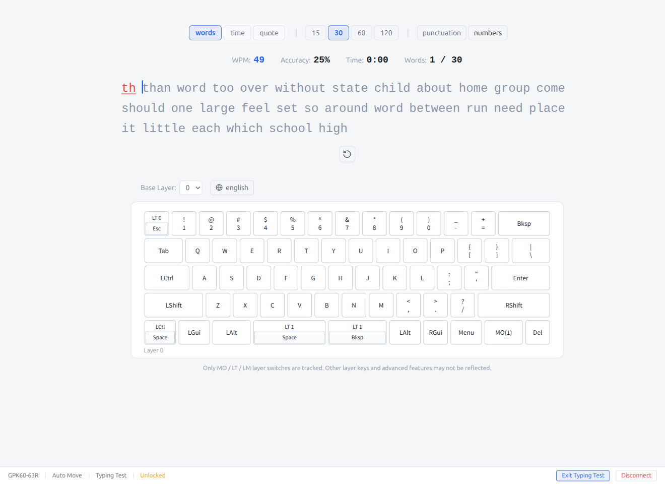 Typing Test — Running