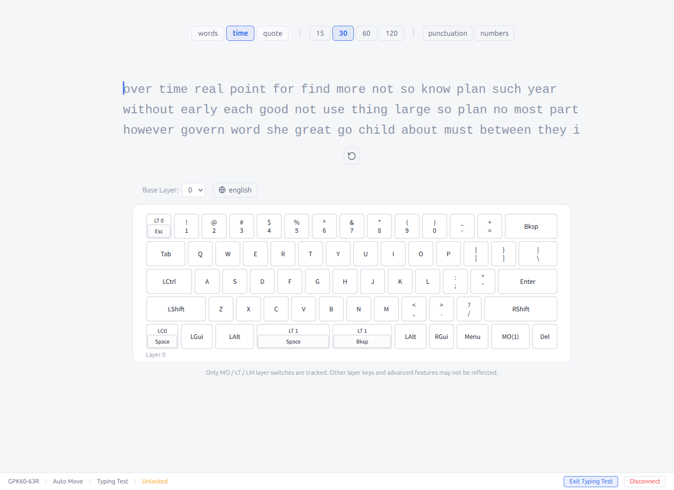 Typing Test — Time Mode